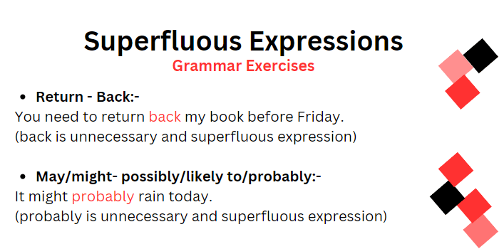 Superfluous expressions grammar exercises